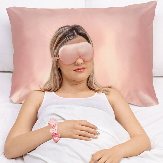 Frendorf | 5-Teil: Seidiger Satin Gemütliches Angenehmes Blush Schlafset Für Friedlichen Schlaf Und Gesunde Haut