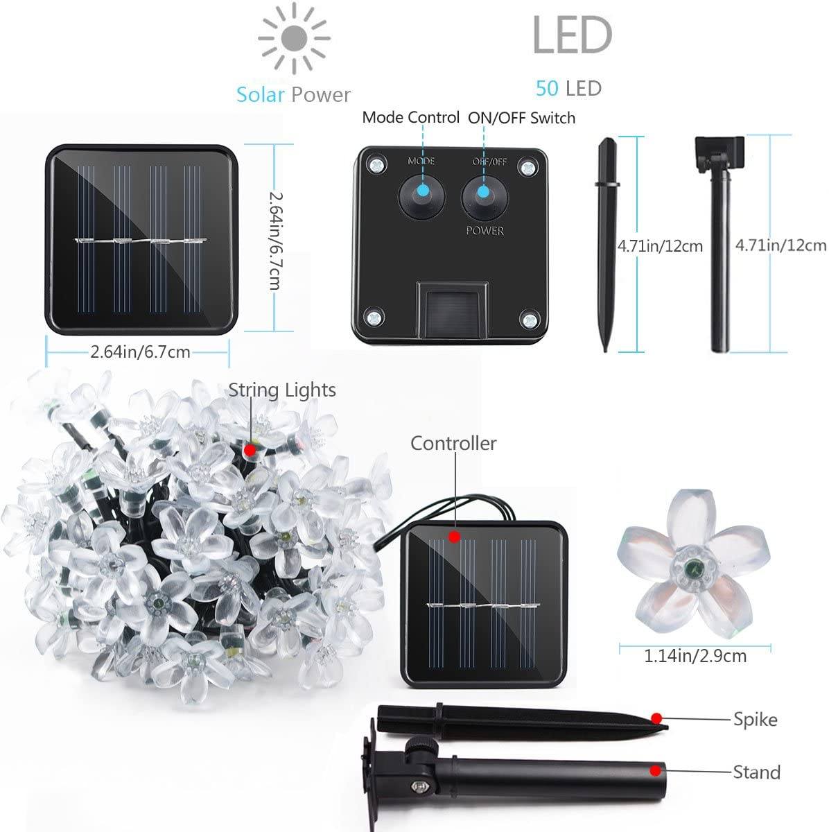 Frendorf | 50 LED Feenblumen Solar Lichterkette