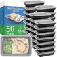 Frendorf | 50-Pack wiederverwendbare Meal Prep Behälter mit Deckel, auslaufsicher