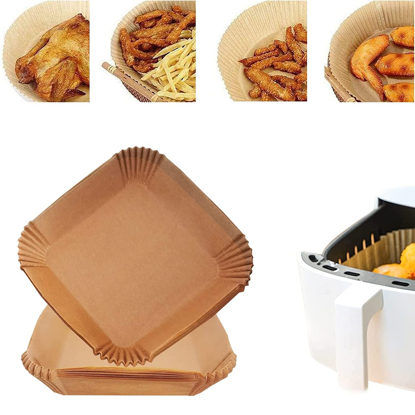Frendorf | 50 Stück: Air Fryer Einweg-Papierliner