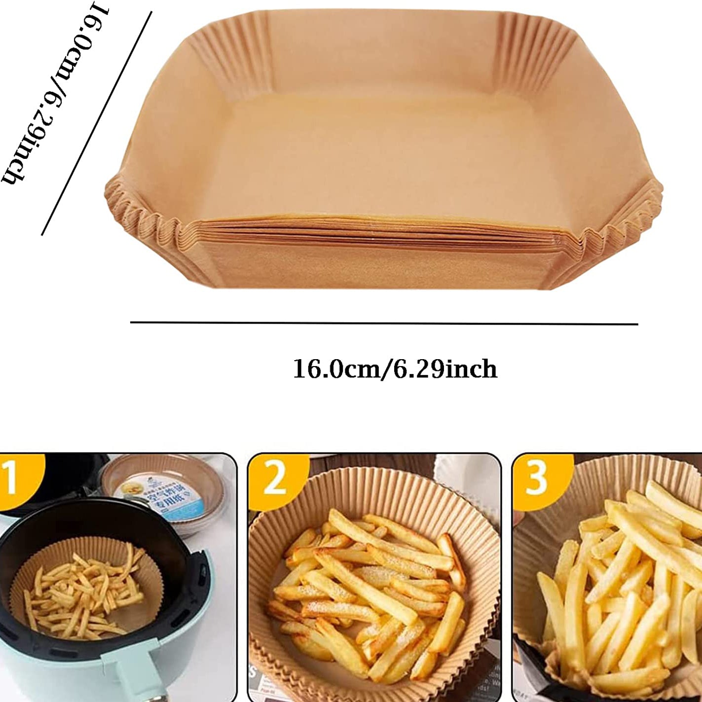 Frendorf | 50 Stück: Air Fryer Einweg-Papierliner