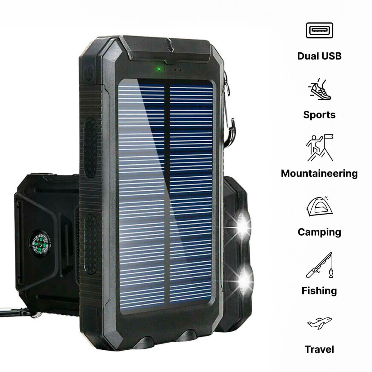 Frendorf | 500000mAh Solar-Ladegerät Wasserdichter Power Bank Extern