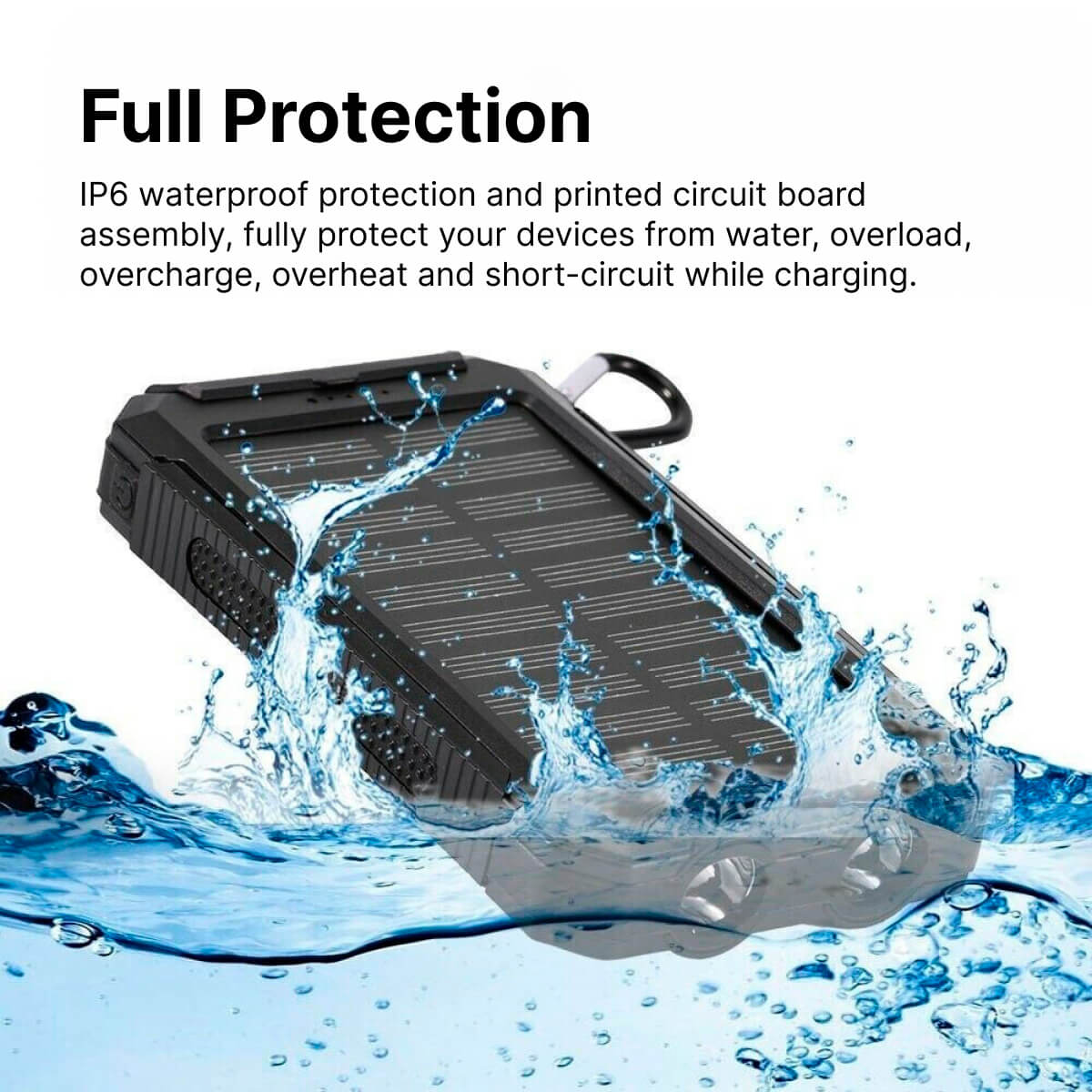 Frendorf | 20000mAh Wasserdichte Powerbank mit Solartechnologie