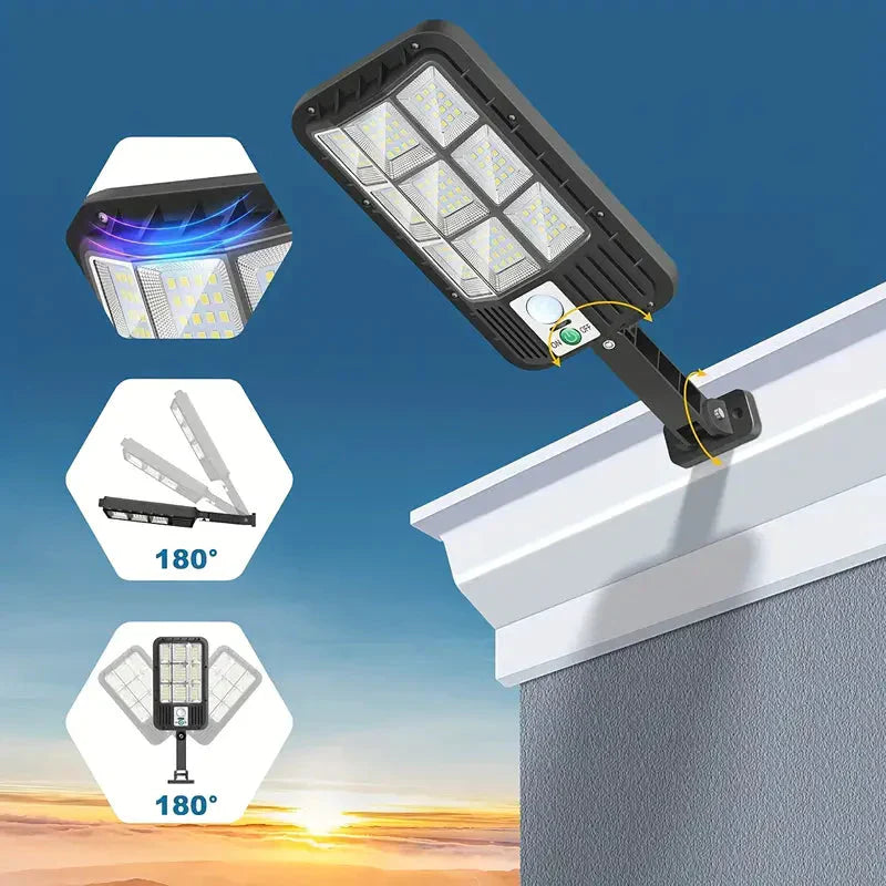 Frendorf | 5000LM Solar Flutlicht Dämmerung bis Morgengrauen, Solarbetriebene Außenlichter mit Sicherheitsbewegungsmelder