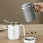 Frendorf | 500ml Wasserbecher mit Deckel Dichtungs-Silikonring Doppelwandig Auslaufsicher Trinkwasser Griff Edelstahl Kaffeebecher Isolierter Becher