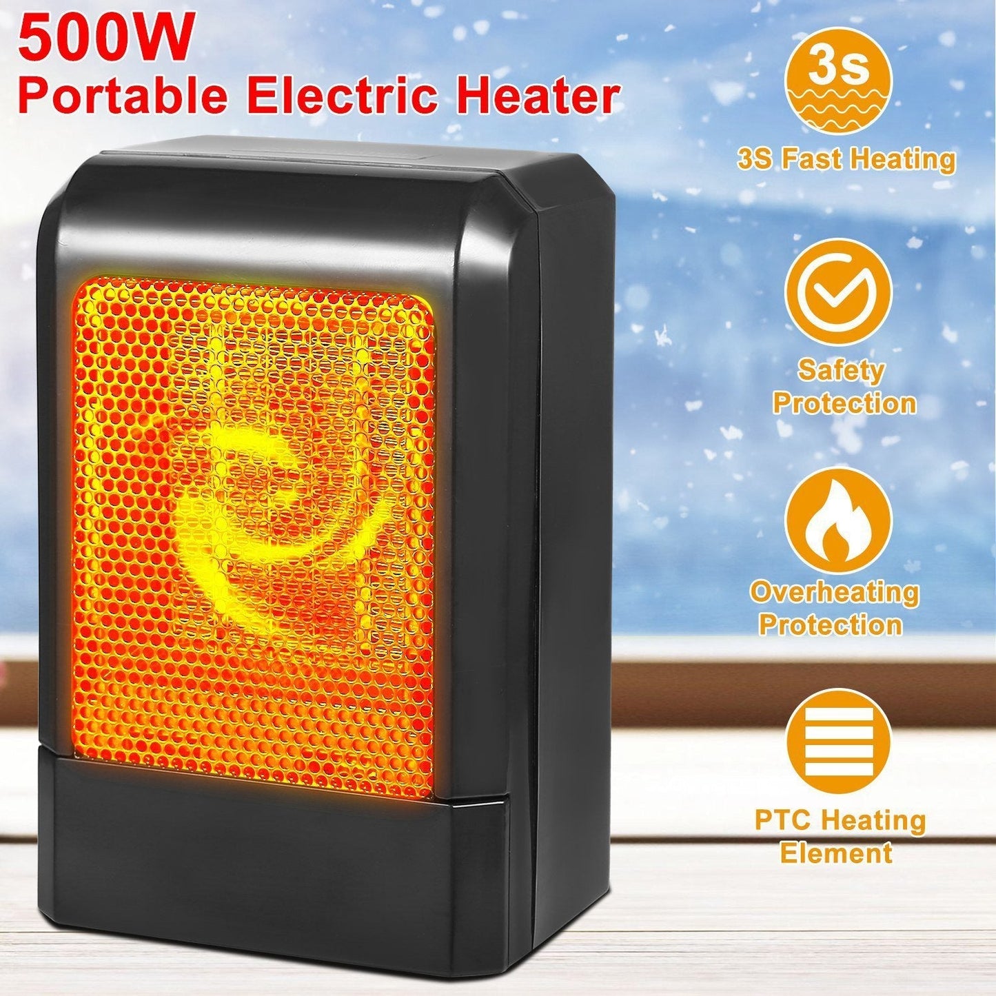 Frendorf | 500W Keramischer Tragbarer Elektrischer Heizlüfter