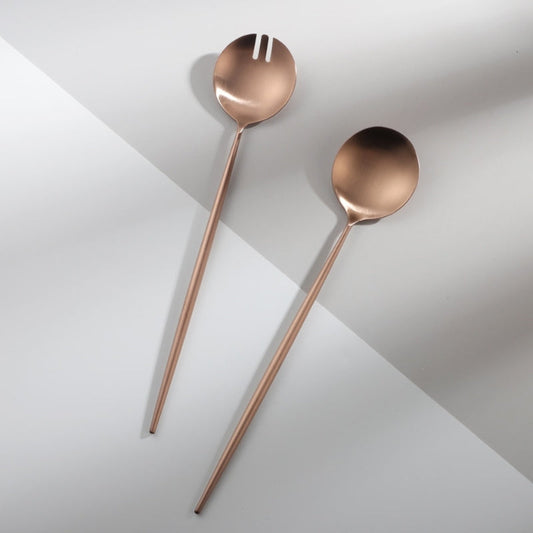 Rosen-Gold Salatbesteck und Servierutensilien Set