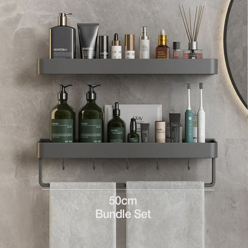 Frendorf | Zeitgenössische, elegante Badezimmerregale in Grau