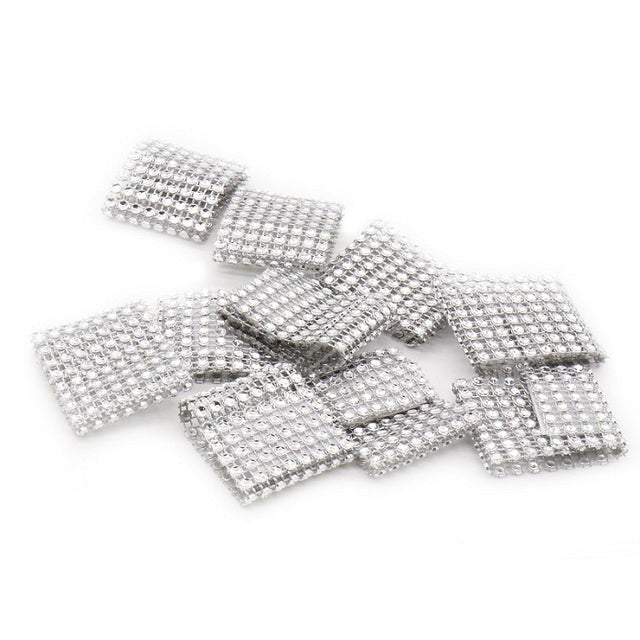50 Stück Tischservietten Quadratisch Satin Stoff Tasche Taschentuch