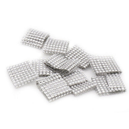 50 Stück Tischservietten Quadratisch Satin Stoff Tasche Taschentuch