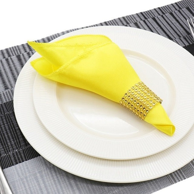 50 Stück Tischservietten Quadratisch Satin Stoff Tasche Taschentuch