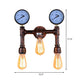 Frendorf | 3 Lampen Wandlicht Einbau Vintage Wasserrohr Metall Wandlampe in Kupfer mit 2-Gauge Dekor