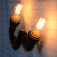 Frendorf | Metallisch Gebogene Arm Wandleuchte Industrie 2-Kopf Flur Wandmontierte Lampe in Rost