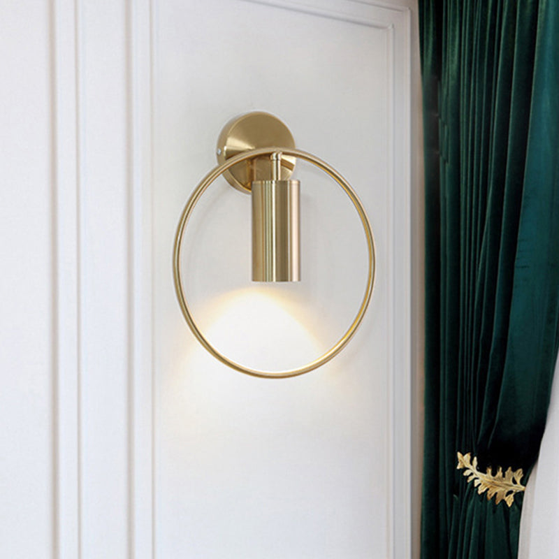 Frendorf | 11"/15" H Metall Gold Wandmontage Beleuchtung Rund 1 Glühbirne Vintage Flush Wand Sconces in Warm/Weiß/Naturlicht