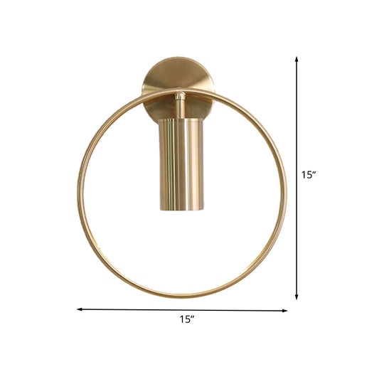 Frendorf | 11"/15" H Metall Gold Wandmontage Beleuchtung Rund 1 Glühbirne Vintage Flush Wand Sconces in Warm/Weiß/Naturlicht