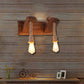 Frendorf | Hout Exposed Bulb Wandverlichting Industriële Stijl Touw 1/2 Licht Slaapkamer Wandlamp