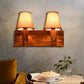 Frendorf | 1/2-Licht Tapered Wandlamp Industriële Houten Stoffen Wandlamp Lichtarmatuur voor Eetkamer