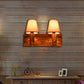 Frendorf | 1/2-Licht Tapered Wandlamp Industriële Houten Stoffen Wandlamp Lichtarmatuur voor Eetkamer