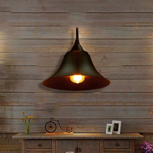 Frendorf | Kegel Shade Metall Wandlamp Industrieel Enkelvoudige Lamp Slaapkamer Wandverlichting Fixture in Zwart