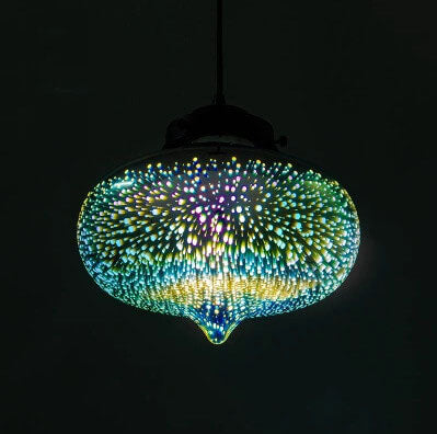 Frendorf | CelestaFlare Kreative 3D-Feuerwerk-Pendelleuchte | Glasdesign | Modernes Stimmungslicht | Dekorative Hängelampe für Zuhause