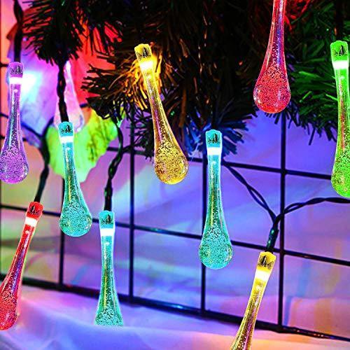 Frendorf | Outdoor Solar Lichterkette, Garten Dekor LED Wassertropfen Wasserdichte Lichter