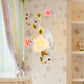 Frendorf | Land gebogen arm wandlamp 1 bulb metaal rozen wandverlichting in wit voor woonkamer, links/rechts