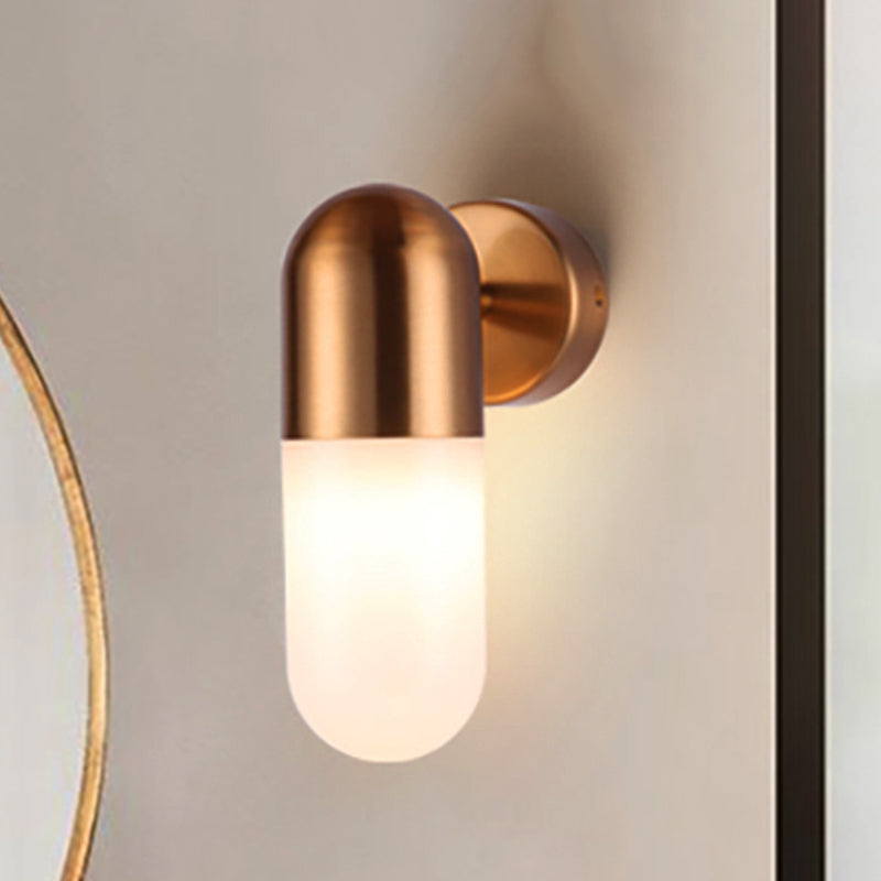 Frendorf | Kapsule Metalen Wandlamp Postmodern 1 Licht Zwart/Grijs/Wit Wandgemonteerde Lamp voor Slaapkamer