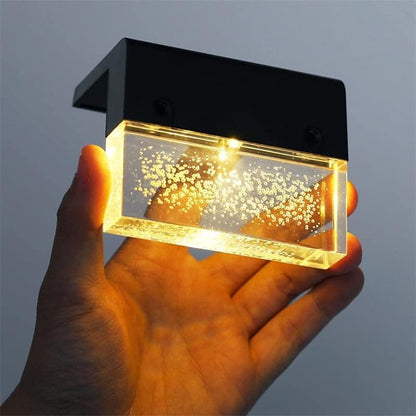 Solar Deck Lights 4er Set, Solar Stufenlichter Außen, Warmweiß/Farbwechselnde Solarzaunleuchte für Terrasse Garten Hof