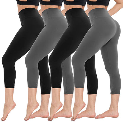 4er-Pack Hochtaillierte Kompressionsleggings