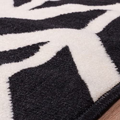 Miami Bourban Chevron Schwarz Modernes Teppich