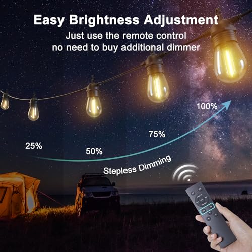 52FT Solar Lichterkette für den Außenbereich mit Fernbedienung, Warmweiß