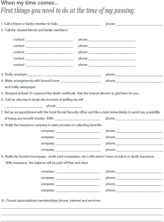 Frendorf | Dinge in Ordnung bringen, um meinen Angehörigen zu helfen, wenn ich nicht mehr da bin