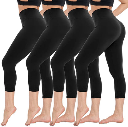 4er-Pack Hochtaillierte Kompressionsleggings
