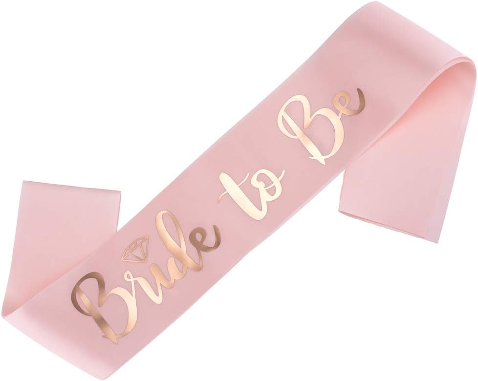Frendorf | Rose Gold Krone, Schärpe und Schleier Set - Elegante Braut-Zu-Sein Accessoires für Junggesellenabschiede, Brautpartys und Hochzeiten - Stilvoll, Komfortabel und Perfekt zum Feiern der Braut in Stil