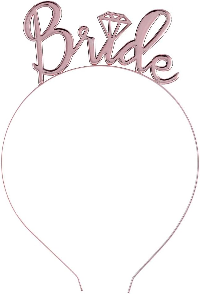 Frendorf | Rose Gold Krone, Schärpe und Schleier Set - Elegante Braut-Zu-Sein Accessoires für Junggesellenabschiede, Brautpartys und Hochzeiten - Stilvoll, Komfortabel und Perfekt zum Feiern der Braut in Stil