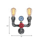Frendorf | Verlebter Silber 2 Licht Wandmontierte Rohr Licht Vintage Metall U-förmige Wandleuchte Lampe