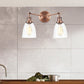 Frendorf | Tapered Clear Glass Wandlamp Industrieel 2 Lichten Binnen Sconces Verlichtingsarmatuur in Zwart/Bronze/Brass