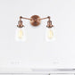 Frendorf | Tapered Clear Glass Wandlamp Industrieel 2 Lichten Binnen Sconces Verlichtingsarmatuur in Zwart/Bronze/Brass