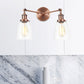 Frendorf | Tapered Clear Glass Wandlamp Industrieel 2 Lichten Binnen Sconces Verlichtingsarmatuur in Zwart/Bronze/Brass