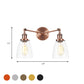 Frendorf | Tapered Clear Glass Wandlamp Industrieel 2 Lichten Binnen Sconces Verlichtingsarmatuur in Zwart/Bronze/Brass
