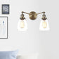 Frendorf | Tapered Clear Glass Wandlamp Industrieel 2 Lichten Binnen Sconces Verlichtingsarmatuur in Zwart/Bronze/Brass