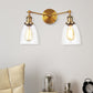 Frendorf | Tapered Clear Glass Wandlamp Industrieel 2 Lichten Binnen Sconces Verlichtingsarmatuur in Zwart/Bronze/Brass