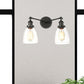 Frendorf | Tapered Clear Glass Wandlamp Industrieel 2 Lichten Binnen Sconces Verlichtingsarmatuur in Zwart/Bronze/Brass