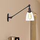 Frendorf | Schwarz/Bronze/Messing 1-licht Wandlampenarmatur Industrie-Stil Klarglas Kegelleuchte mit Arm, 8"/12" L