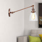 Frendorf | Schwarz/Bronze/Messing 1-licht Wandlampenarmatur Industrie-Stil Klarglas Kegelleuchte mit Arm, 8"/12" L