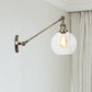 Klares Glas-Globus-Wandlicht Bauernhaus 1 Licht Wohnzimmer Beleuchtung Armatur in Schwarz/Messing/Bronze mit Arm, 8"/12" L