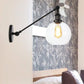 Klares Glas-Globus-Wandlicht Bauernhaus 1 Licht Wohnzimmer Beleuchtung Armatur in Schwarz/Messing/Bronze mit Arm, 8"/12" L