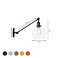 Klares Glas-Globus-Wandlicht Bauernhaus 1 Licht Wohnzimmer Beleuchtung Armatur in Schwarz/Messing/Bronze mit Arm, 8"/12" L