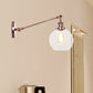 Klares Glas-Globus-Wandlicht Bauernhaus 1 Licht Wohnzimmer Beleuchtung Armatur in Schwarz/Messing/Bronze mit Arm, 8"/12" L