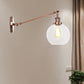 Klares Glas-Globus-Wandlicht Bauernhaus 1 Licht Wohnzimmer Beleuchtung Armatur in Schwarz/Messing/Bronze mit Arm, 8"/12" L